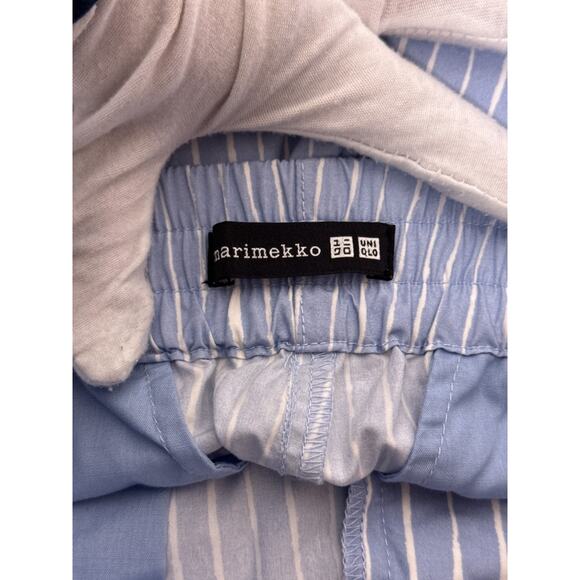 New Marimekko x Uniqlo Pants XS Womens Blue Striped Cotton Poplin - Picture 6 of 7